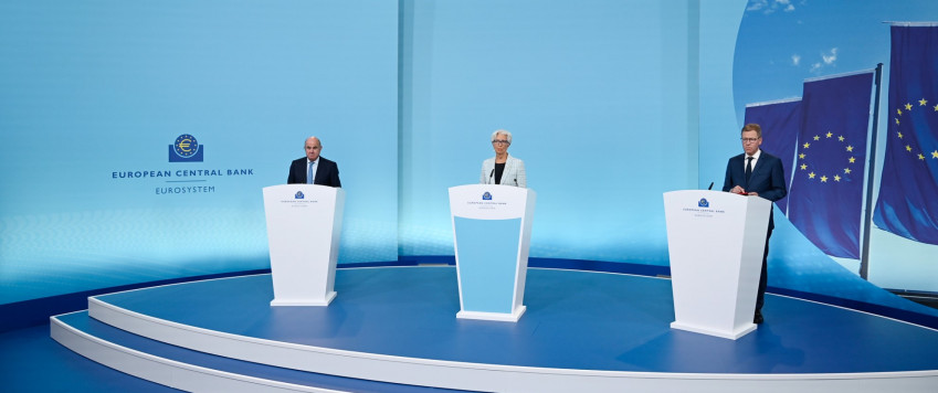 ECB preses konference, Christine Lagarde, Luis de Guindos, Wolfgang Proissl