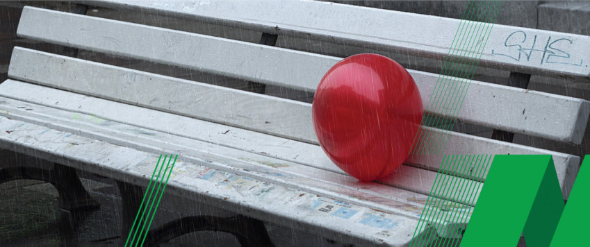 Balloon on bench, illustrative picture