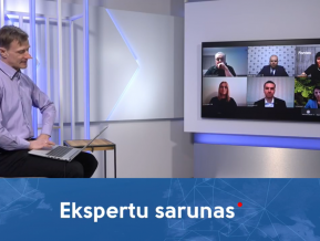 Ekspertu sarunas ekrānattēls, moderators Aidis Tomsons