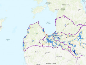 Ilustratīvs attēls: LVĢMC veidota plūdu karte